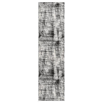 Obsidian Oblique OBS34 Ivory/Charcoal/Light Grey/Black Runner-Desire Rugs-Rug Love - The Most Loved Rug Store